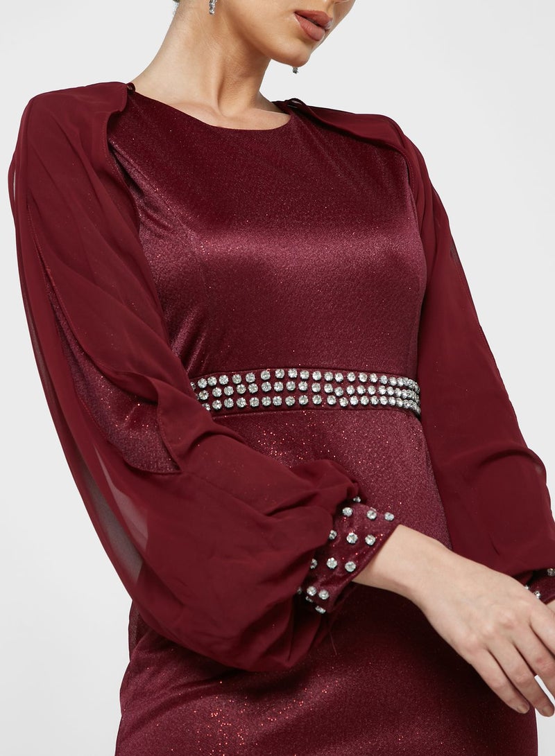 Khizana Belted Sparkle Maxi Dress  - Image 2