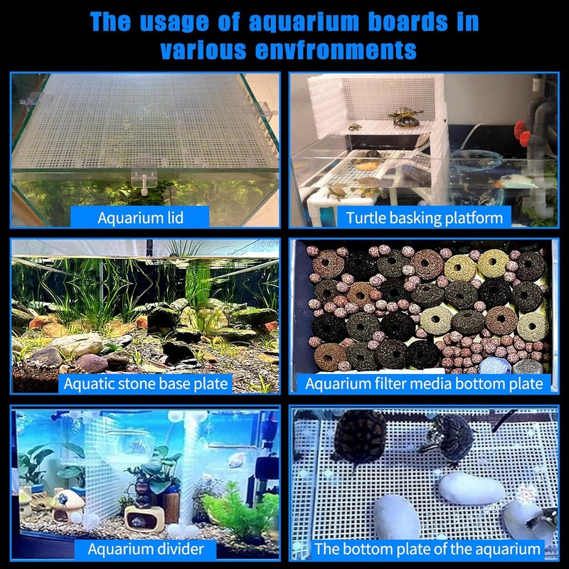 Weramics Plastic Egg Crate Grip Panel Fish Tank Divider Aquarium Divider Filter Bottom Fish Tank Isolation Board Egg Crate Tray (White, 12pcs 11.8X5.9 Inch with 0.15 Inch Hole) - Image 4
