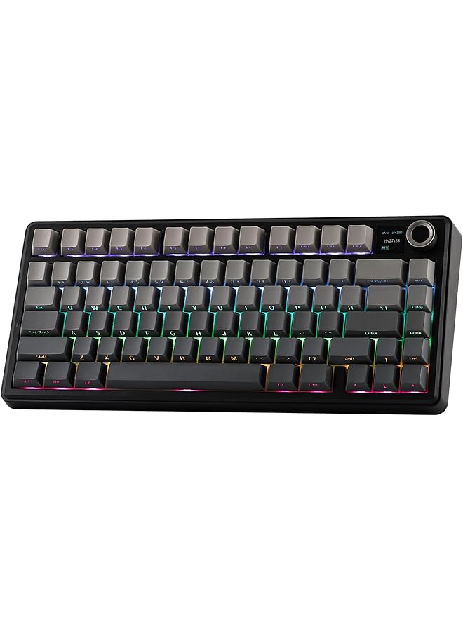EPOMAKER X Aula F75 Max Tri Mode Wireless Gaming Keyboard Tft Screen Knob Hot Swappable 2.4Ghz/Type C/Bt5.0 Gasket Creamy For Pc/Mac/Office/Gaming (Black Gradient) - Image 1