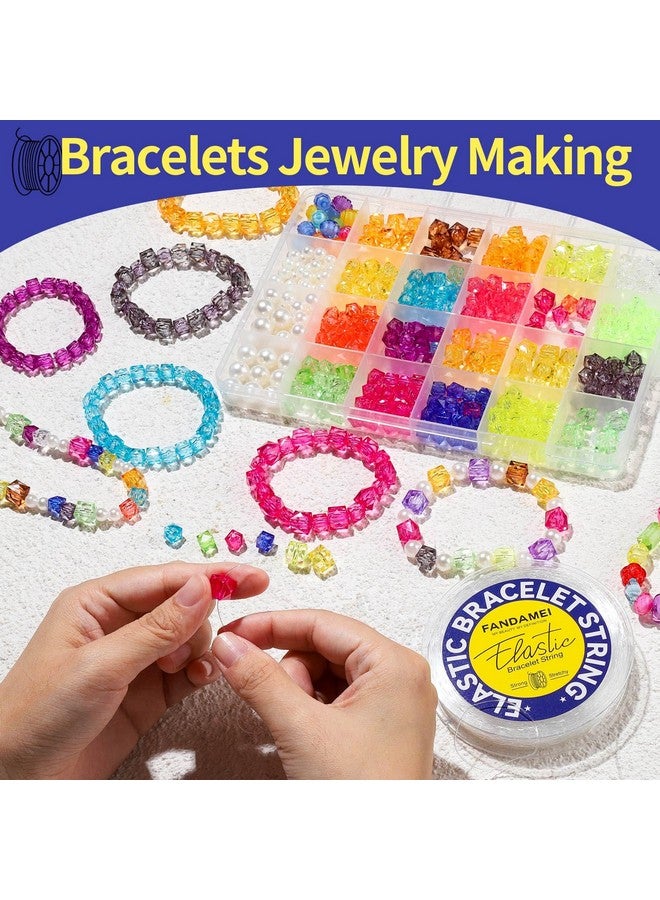 فندامي 0.8 مللي متر سلاسل مرنة للأساور كريستال تمتد حبة الحبل لصنع المجوهرات واضح بسط حبل سلسلة مرنة للديكور خيط شفاف لصنع قلادة سوار - Image 4