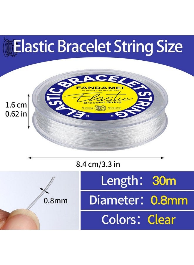 فندامي 0.8 مللي متر سلاسل مرنة للأساور كريستال تمتد حبة الحبل لصنع المجوهرات واضح بسط حبل سلسلة مرنة للديكور خيط شفاف لصنع قلادة سوار - Image 2