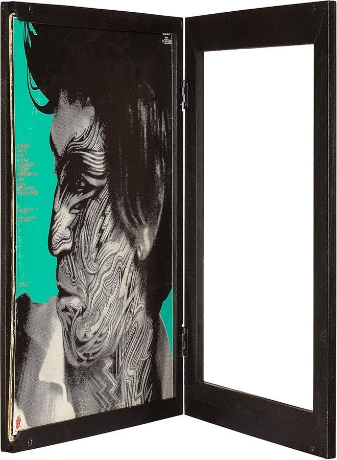 KAIU Vinyl Record Frame - Solid Wood Album Frames for Vinyl Records Accessories Gifts to Mount on Wall, 13.8 x 13.6 x 2 Inch Display Cover with Clear Acrylic - BLACK - Image 1