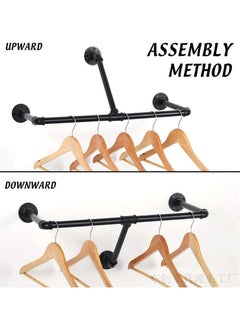 XiuWoo Clothing Store Display Racks, Wall-Mounted Detachable Industrial Pipe Hanger Rod Clothes Rack, Free-Standing Retail Display Stand for Home,Boutiques, Shopping Centers  - Image 2