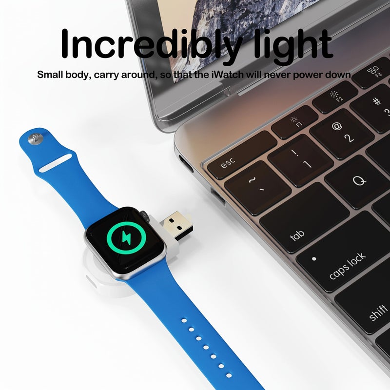 White Portable Magnetic Watch Charger Stand for iWatch 10 9 8 7 SE Ultra 2 - Image 5