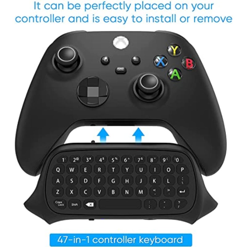 لوحة مفاتيح لاسلكية لوحدة تحكم Xbox Series X/S، للوحة ألعاب Xbox One/S/وحدة التحكم، لوحة مفاتيح ألعاب QWERTY صغيرة بتردد 2.4 جيجا هرتز مع مقبس صوت/سماعة رأس لسلسلة Xbox - Image 3