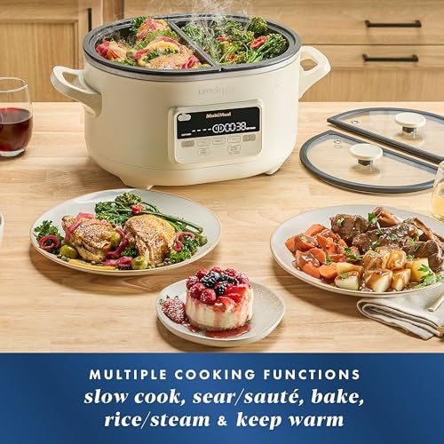 Crock-Pot MultiMeal Multicooker and Programmable Slow Cooker with Bake Function, Create 2 Dishes Simultaneously, Two 3.7qt Nonstick Pots Feed 8+ People, Dishwasher-Safe - Image 2