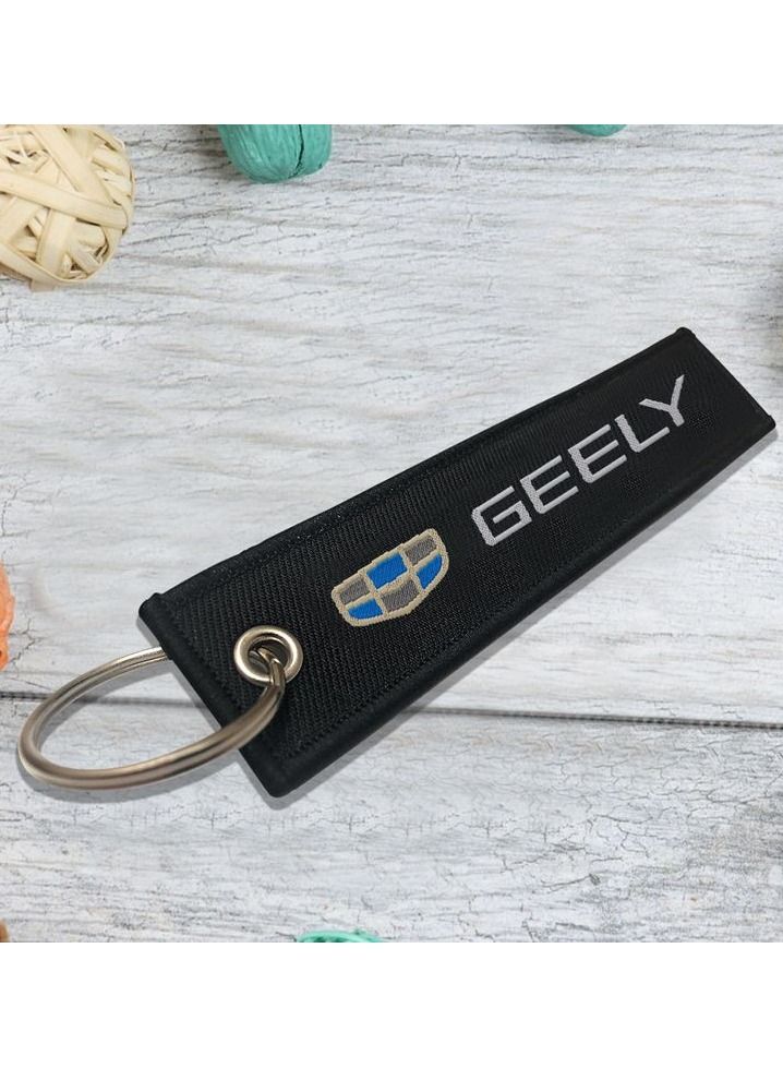 GEELY Fabric Strap Keychain, Car Key Chain Home Keychain 1 Pcs - Image 1