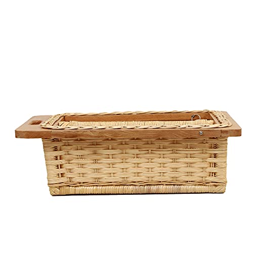 AKWAY Wicker Basket For Modular Kitchen | Rectangular Shape Pull Out Basket (16.5 W X 20 L X 4H With Partition, Beige)(Beechwood) - Image 5