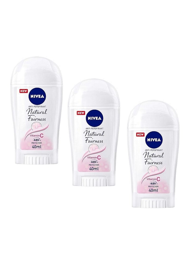 Nivea 3 قطع مزيل عرق طبيعي للنساء 40 مل × 3