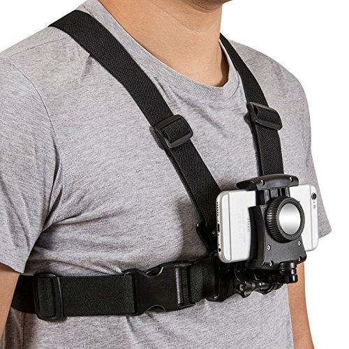 Coreal Mobile Phone Chest Mount Harness Strap Holder Cell Phone Clip Action Camera POV for Samsung iPhone Plus etc - Image 1