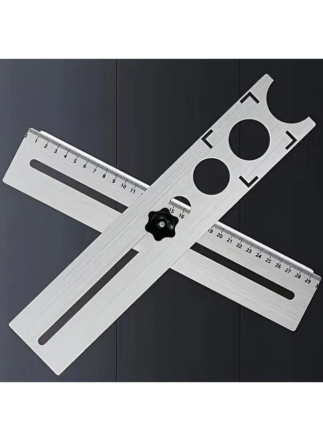 1pc Multifunctional Master Ruler Tile Hole Positioning Tool With 30 Degree Angle Finder - Image 2