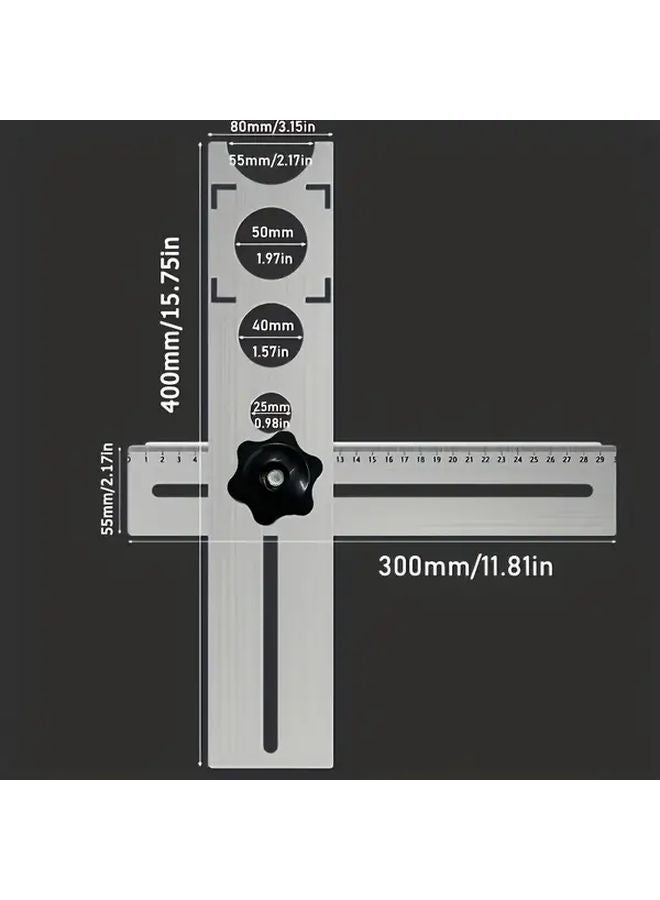 1pc Multifunctional Master Ruler Tile Hole Positioning Tool With 30 Degree Angle Finder - Image 3