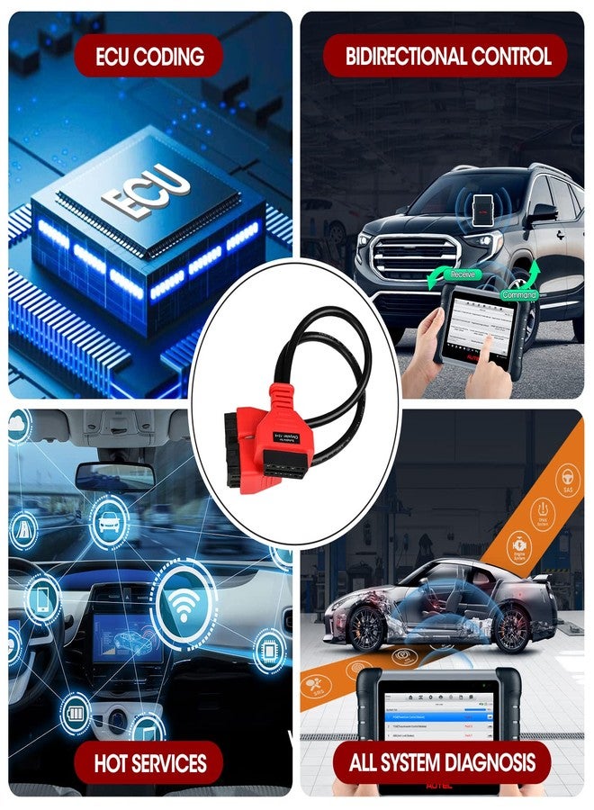 Autel Original OBD2 12+8 Adapter for Chrysler, OBD II Bypass Cable Gateway Protocol, Universal Security Bypass 12 8 Connector for FCA SGW Car, Work for All Scanner MK808 MX808 MX900 MS906 MS908 - Image 5