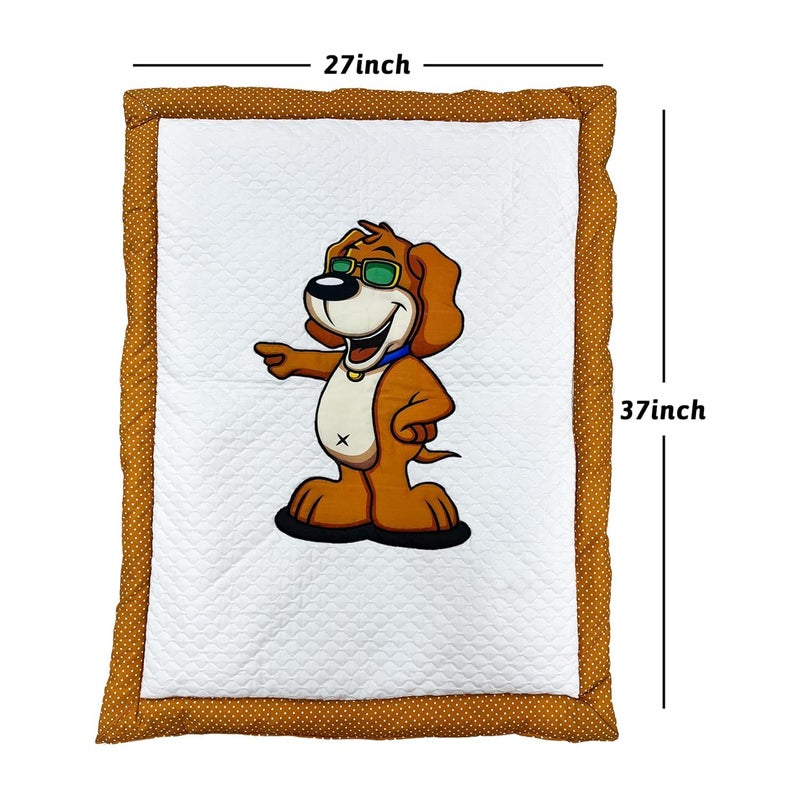 HIPPOMUS HIPPOMUS Cotton New Born Baby Dog Patch & Tom-Jerry Patch Print Bed Mattress/Godadi Soft and Comfortable for 0-6 Months Babies - Set of 2 - Image 5