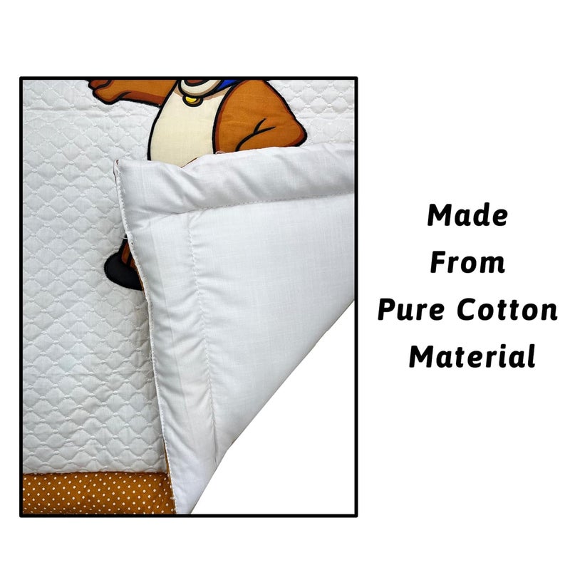 HIPPOMUS HIPPOMUS Cotton New Born Baby Dog Patch & Tom-Jerry Patch Print Bed Mattress/Godadi Soft and Comfortable for 0-6 Months Babies - Set of 2 - Image 4