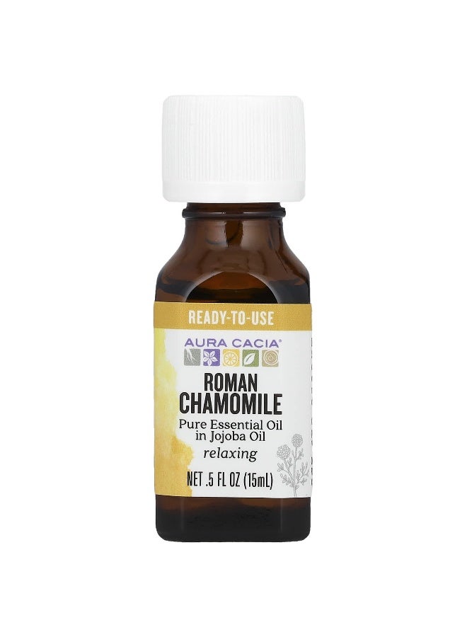 Aura Cacia, Pure Essential Oil In Jojoba Oil, Roman Chamomile, 0.5 fl oz (15 ml) - Image 1