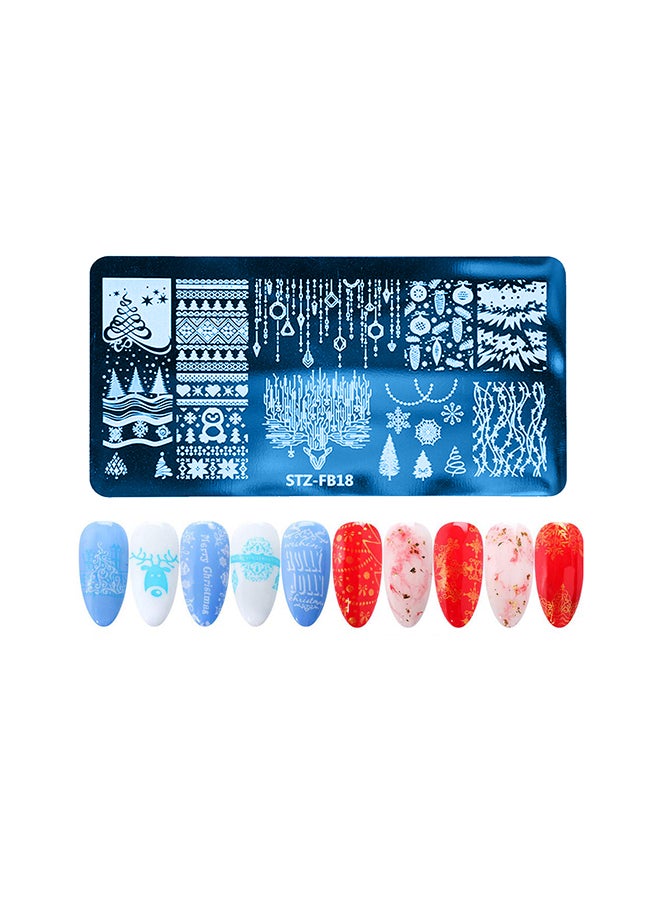 brunson Nail Plates Nail Stamp Templates Metal Manicure Stencils Nail Art Stamping Image Plates for Nail Salon DIY Decoration MEDIUM NSP STZFB18