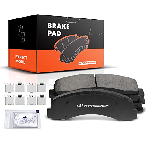 A-Premium مجموعة وسادات فرامل سيراميك أمامية A-Premium متوافقة مع بعض طرازات فورد ولينكولن - لفورد F-150 2010-2020، إكسبيديشن 2010-2021، نافيغيتور 2010-2021، مع ملحقات، 4 قطع - Image 1