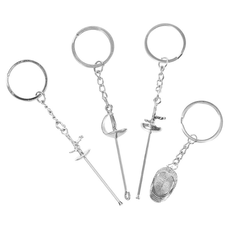 4pcs Fencing Keychain For Sport Fans Metal Keyring Pendant Souvenir Fencers Portable Key Chain Charm For Fencing Enthusiasts - Image 1
