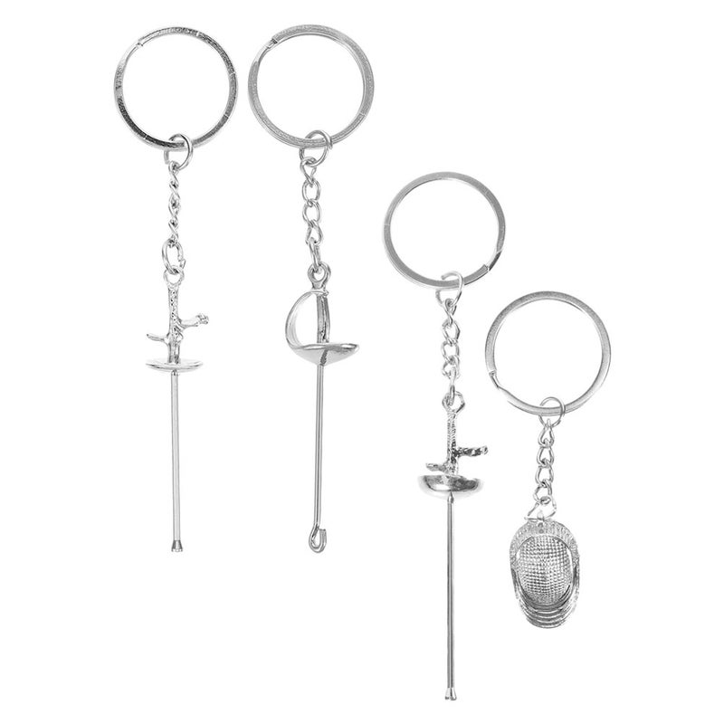 4pcs Fencing Keychain For Sport Fans Metal Keyring Pendant Souvenir Fencers Portable Key Chain Charm For Fencing Enthusiasts - Image 4