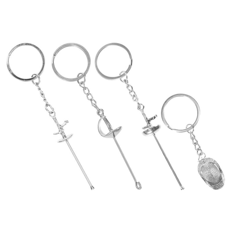 4pcs Fencing Keychain For Sport Fans Metal Keyring Pendant Souvenir Fencers Portable Key Chain Charm For Fencing Enthusiasts - Image 2