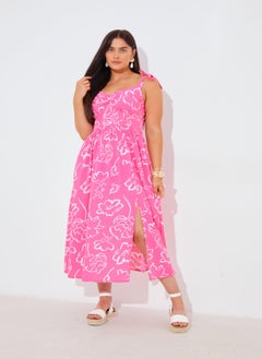 In the style Sweetheart Neck Tie Up Floral Dress  - Image 1