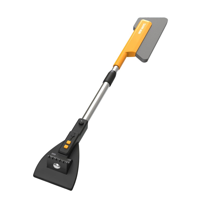 Car Snow Removal Shovel Multifunctional Snow Broom EVA Extendable & Rotatable Snow Brush Ice Scraper Snow Cleaning Tool with LED Lights - Image 1