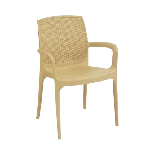 SkyGlamour Supreme Texas Heavy Plastic Chair for Indoor/Outdoor Use (Color:Cane; Qnt: 4 Pc.) - Image 4
