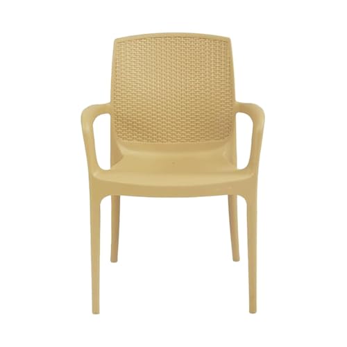 SkyGlamour Supreme Texas Heavy Plastic Chair for Indoor/Outdoor Use (Color:Cane; Qnt: 4 Pc.) - Image 5