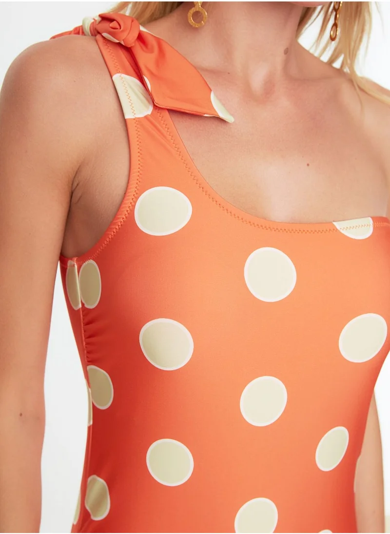 trendyol One Shoulder Printed Swimsuit