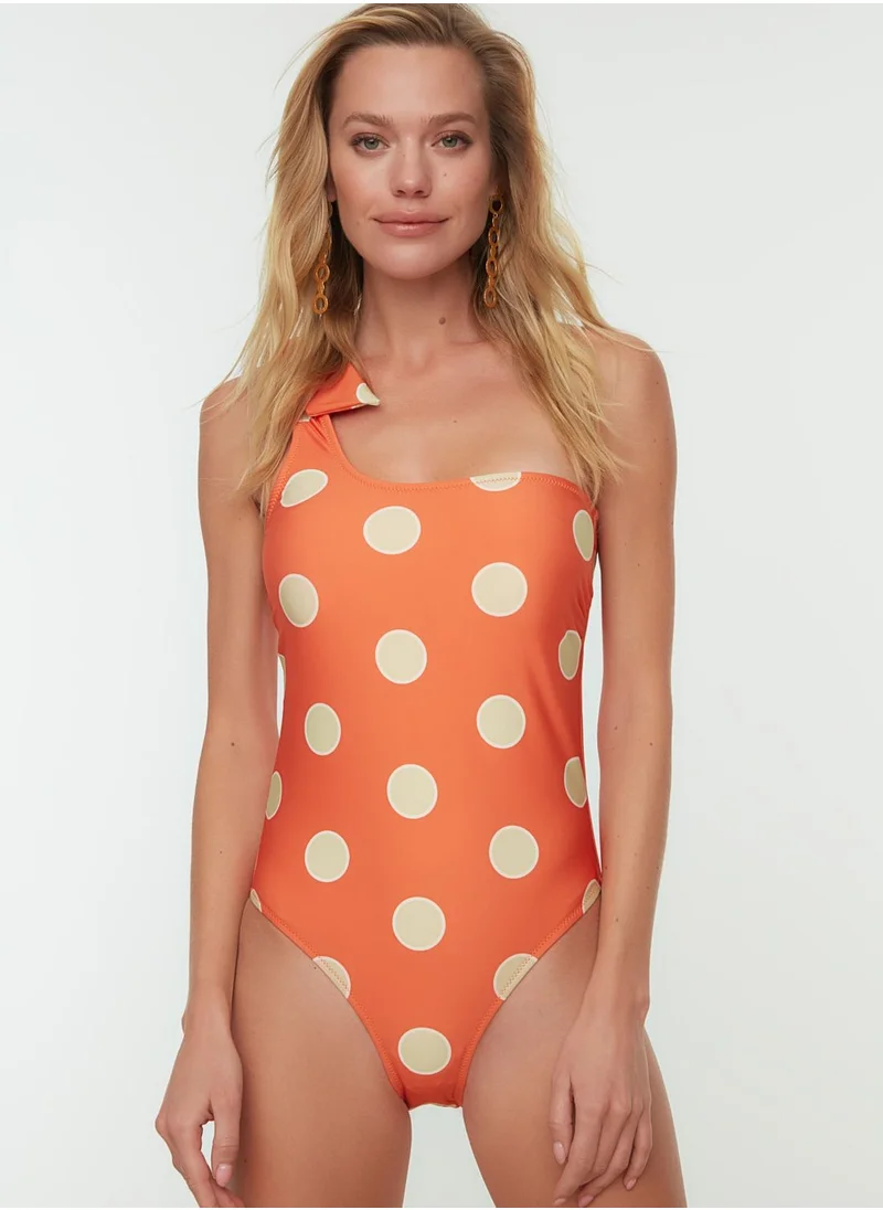 trendyol One Shoulder Printed Swimsuit