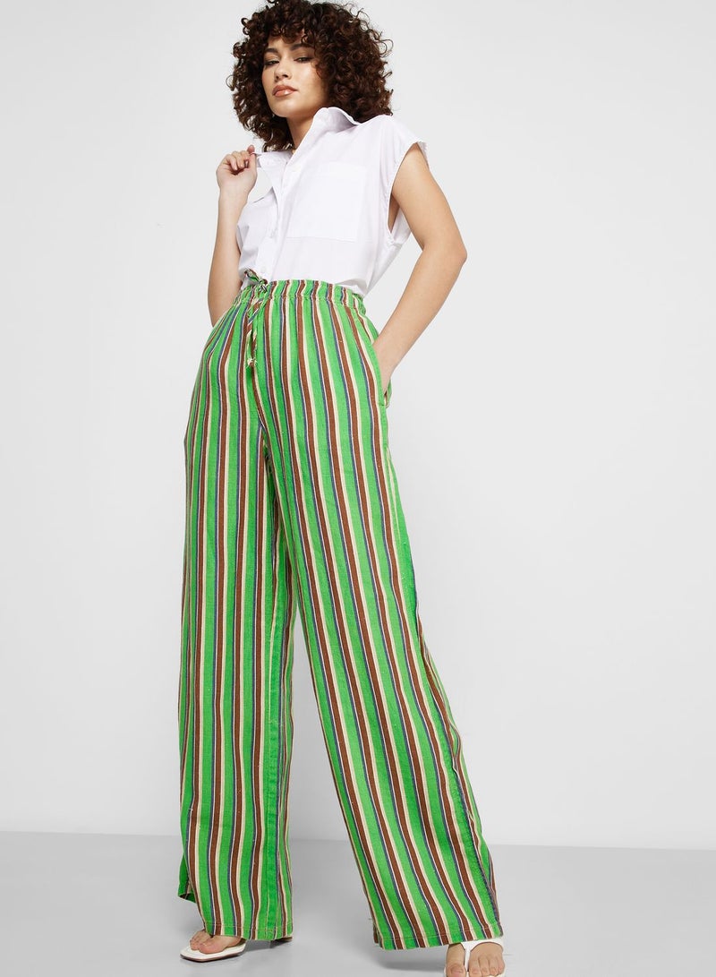 TOPSHOP Striped Wide Leg Pants  - Image 1