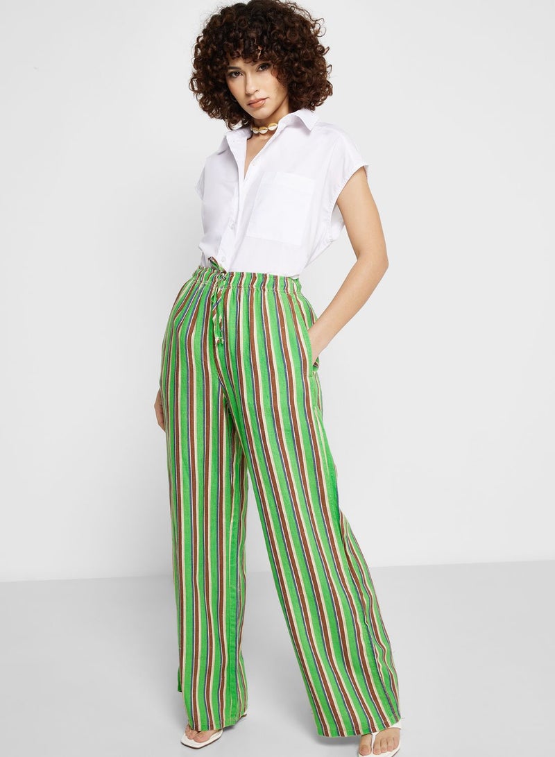 TOPSHOP Striped Wide Leg Pants  - Image 4