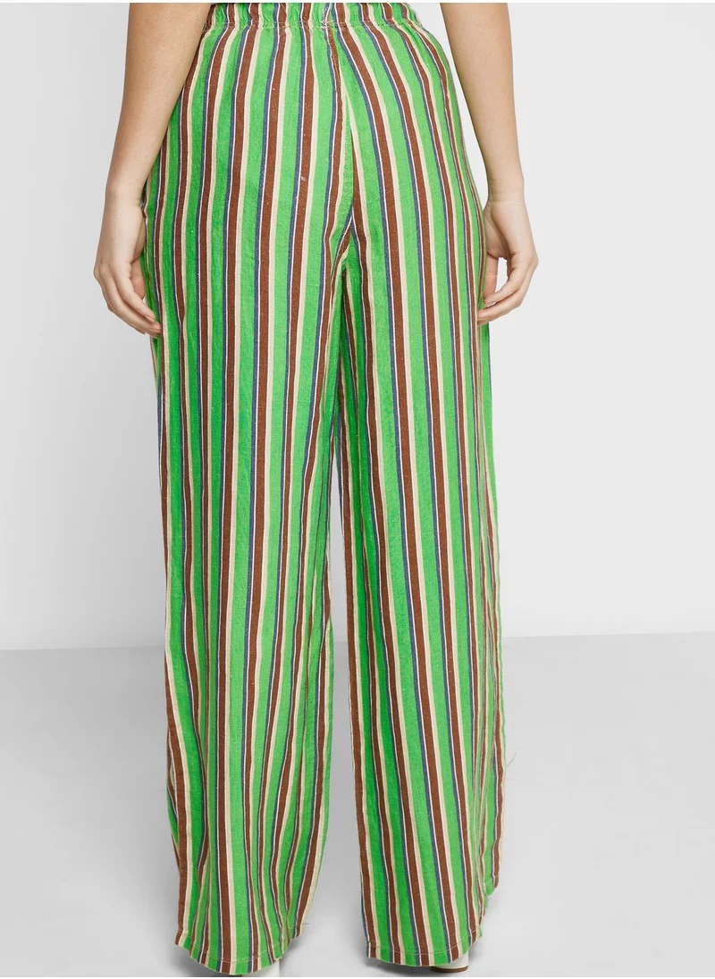 TOPSHOP Striped Wide Leg Pants