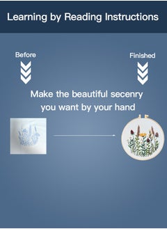 Generic Hand Embroidery Kit for Beginners,Flower Pattern, Art Craft Hand Sewing for Women Habits, Kids DIY  - Image 3