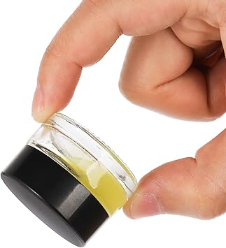 Coloch 90 Pack 5ml Empty Glass Jars with Black Lid Clear Airtight Cosmetics Container Bulk Refillable Tiny Sample Jar for Cosmetics Lotion Cream Samples Wax Skincare Travelling Retail Store - Image 4
