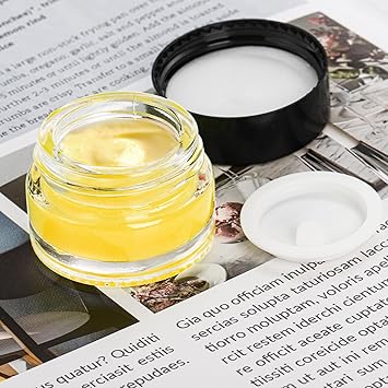 Coloch 90 Pack 5ml Empty Glass Jars with Black Lid Clear Airtight Cosmetics Container Bulk Refillable Tiny Sample Jar for Cosmetics Lotion Cream Samples Wax Skincare Travelling Retail Store - Image 5