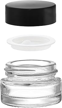 Coloch 90 Pack 5ml Empty Glass Jars with Black Lid Clear Airtight Cosmetics Container Bulk Refillable Tiny Sample Jar for Cosmetics Lotion Cream Samples Wax Skincare Travelling Retail Store - Image 3