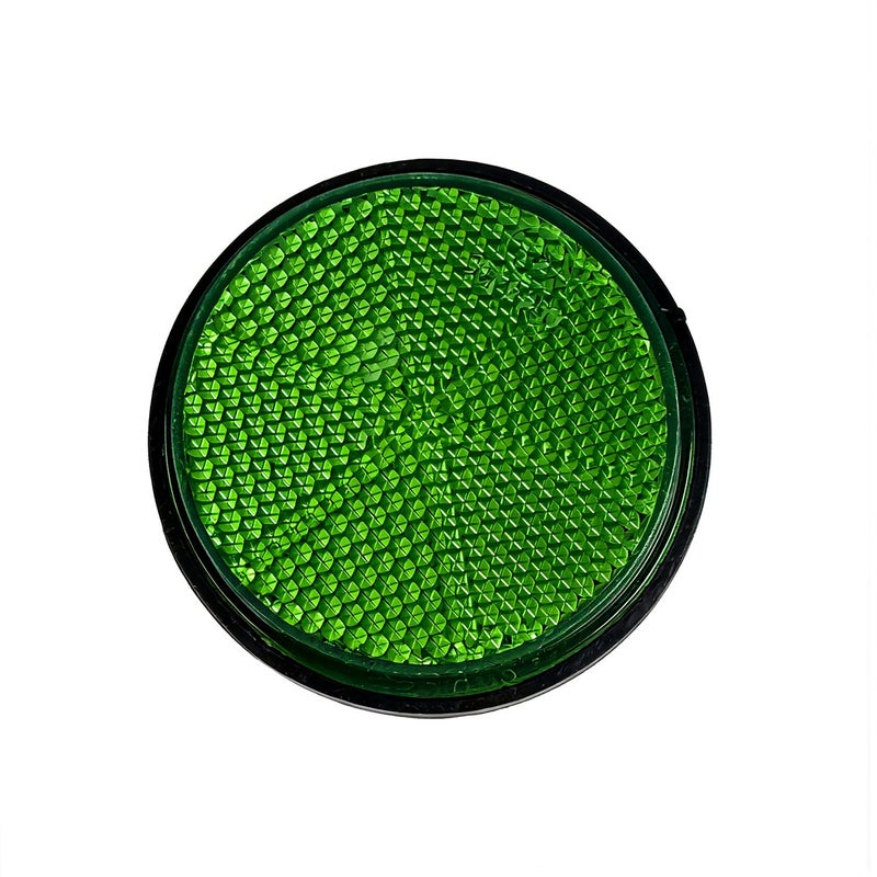 Upgraded High Bright Green Round Motorcycle Reflector 30% More Reflection 6mm Screw Mount - Image 2