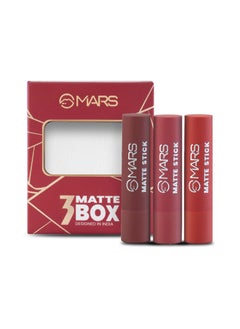 Mars Mars Matte Lipstick Box Set of 3 (Reds and Maroons-01)  - Image 1