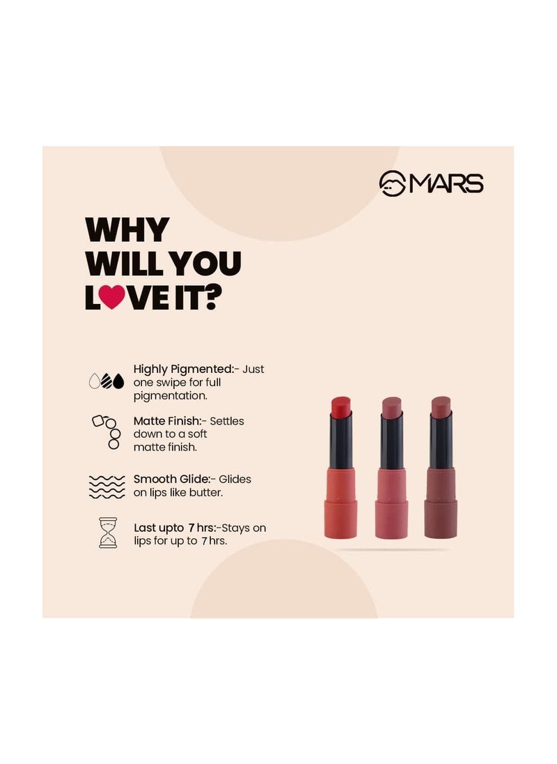 Mars - Mars Matte Lipstick Box Set of 3 (Reds and Maroons-01) - Image 1