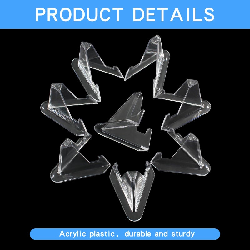 Moicstiy 6 Pack Acrylic Easel Stand Plastic Sports Card Display Stand Coin Display Holder stand for Display Magnetic Card Holder,Book,Picture,Challenge Medals(Height: 2â€) - Image 5