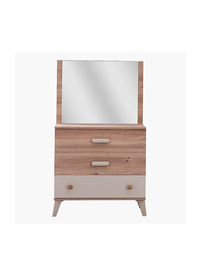 Home Box Napoli 2-Piece 3-Drawer Dresser | Dressing Table | Vanity Table | Makeup Table and Mirror Set multicolour 84.8 x 82.8 x 43 cm  - Image 4