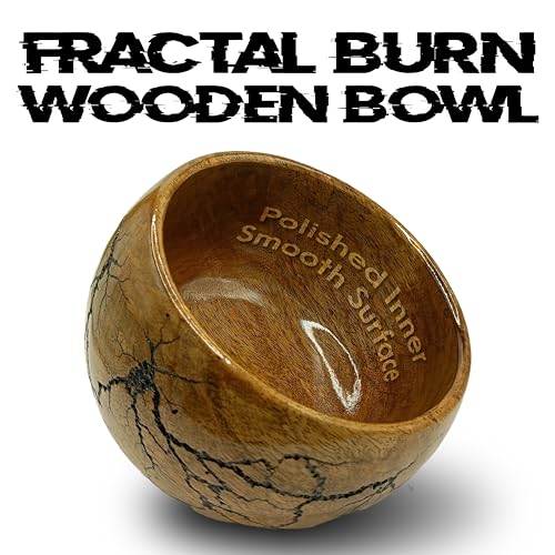 AYZCORP Fractal Burn Wood Bowl - Decorative Mango Wood Bowl for Kitchen, Dining, Entryway, Desk, and Holding Keys, Cuff Links, Coins - Image 5