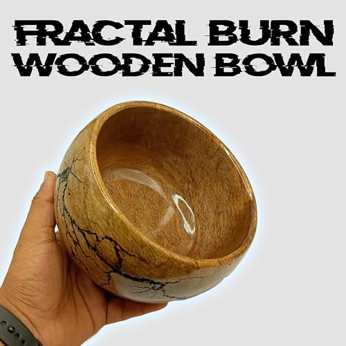 AYZCORP Fractal Burn Wood Bowl - Decorative Mango Wood Bowl for Kitchen, Dining, Entryway, Desk, and Holding Keys, Cuff Links, Coins - Image 2