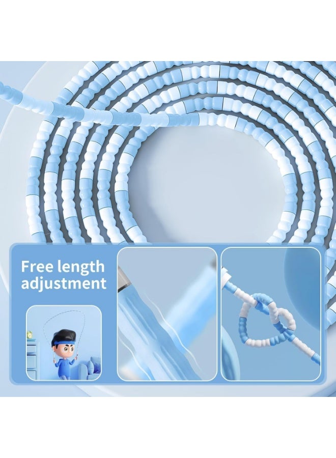 INSIJAM Soft Beaded Skipping Rope, 2.8M Tangle Free Segmented Fitness Rope Soft Anti-slip Handles with Name Tag Adjustable Jump Rope for Men Women Children and Students - Image 5