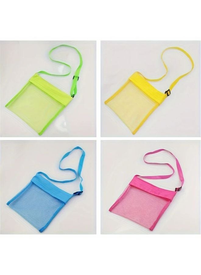 حقيبة شاطئ زرقاء لجمع الأصداف وتخزين الرمال بحزام كتف قابل للتعديل - Image 4