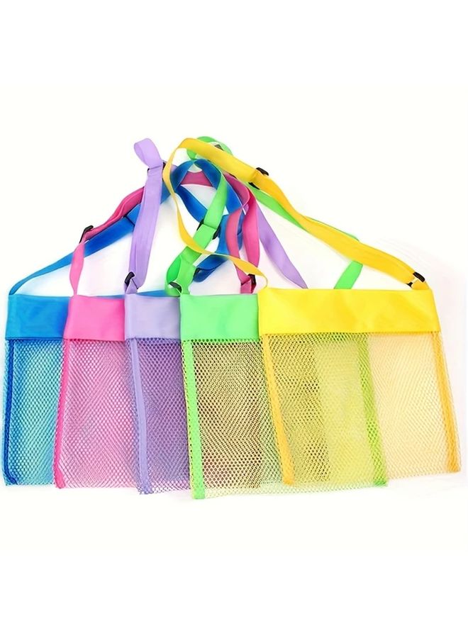 حقيبة شاطئ زرقاء لجمع الأصداف وتخزين الرمال بحزام كتف قابل للتعديل - Image 3