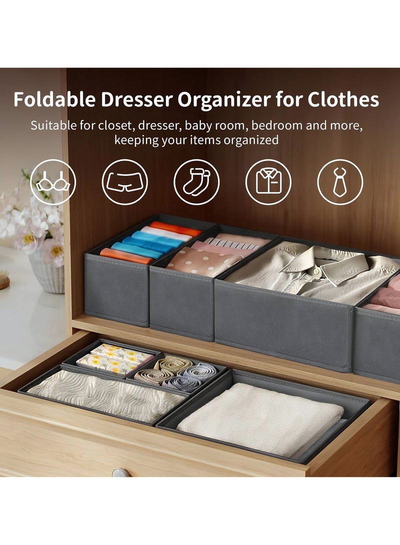 Drawer Organizer Clothes, 6 Pack Foldable Closet Storage Organizer, Fabric Dresser Drawer Dividers Bins for Baby Clothing, Underwear, Socks, Scarf, Ties - Ideal for Home, Nursery, Dorm - Image 4