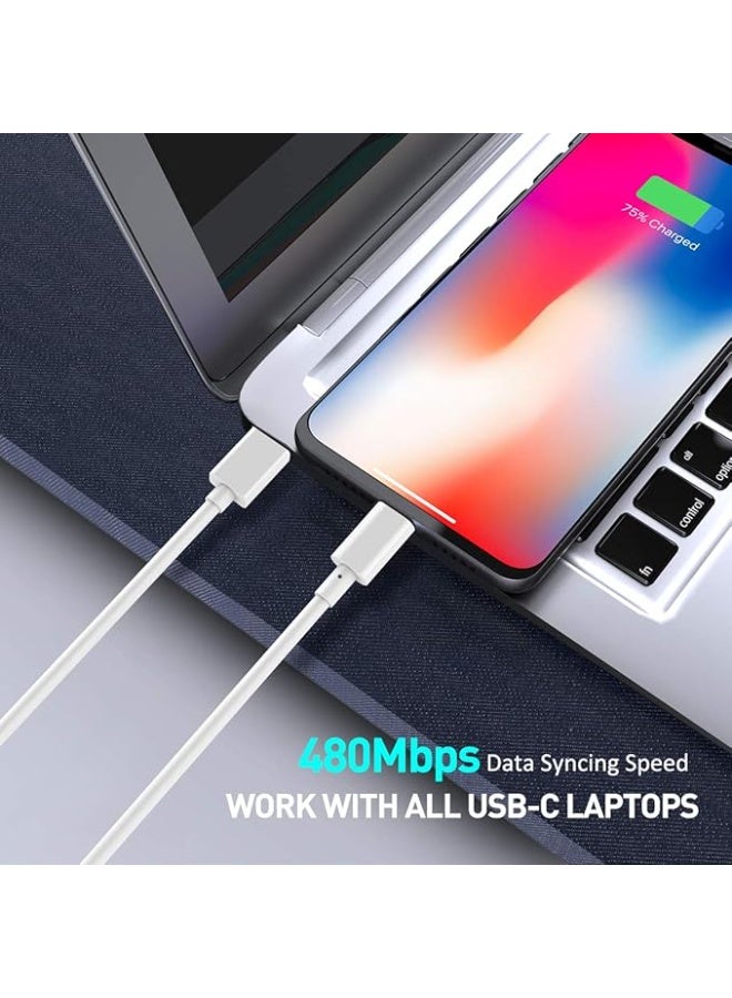 2 items SuperFastCharge 27W data and fast charging cable, AHA PRINT, for Apple Iphone X, 11, 12, 13, 14 Pro & ProMax, Ipad, USB-C to Lightning, Type C to Apple connector, white, - Image 3